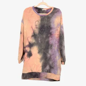 12PM by Mon Ami Tie-Dye Cozy Thin Sweatshirt Dress- Size M