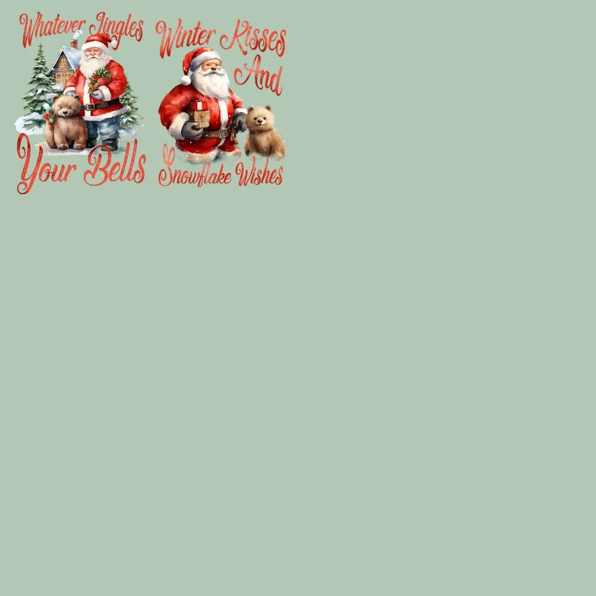 13 Christmas Santa And Bear Designs Bundle PNG