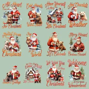 13 Christmas Santa And Bear Designs Bundle PNG