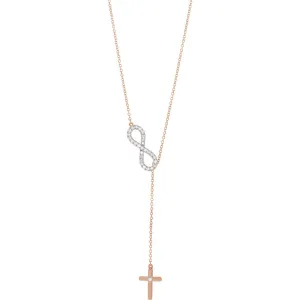 14KT 1/5 CTW DIAMOND CROSS "Y" NECKLACE