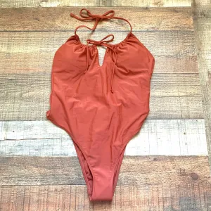 Abercrombie & Fitch Burnt Orange High Leg Cheeky One Piece Swimsuit NWT- Size M