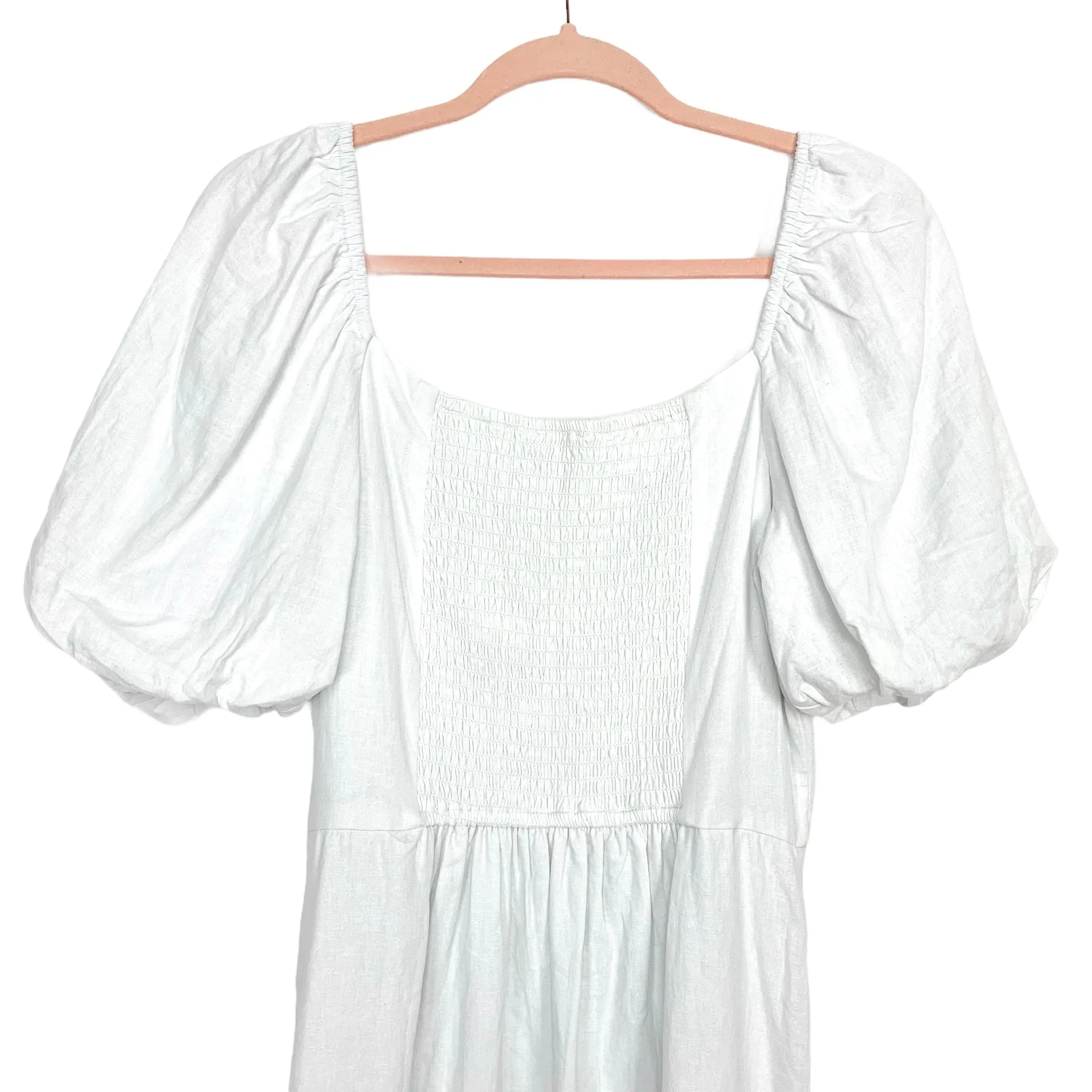 Abercrombie & Fitch White Puff Sleeve Dress NWT- Size M