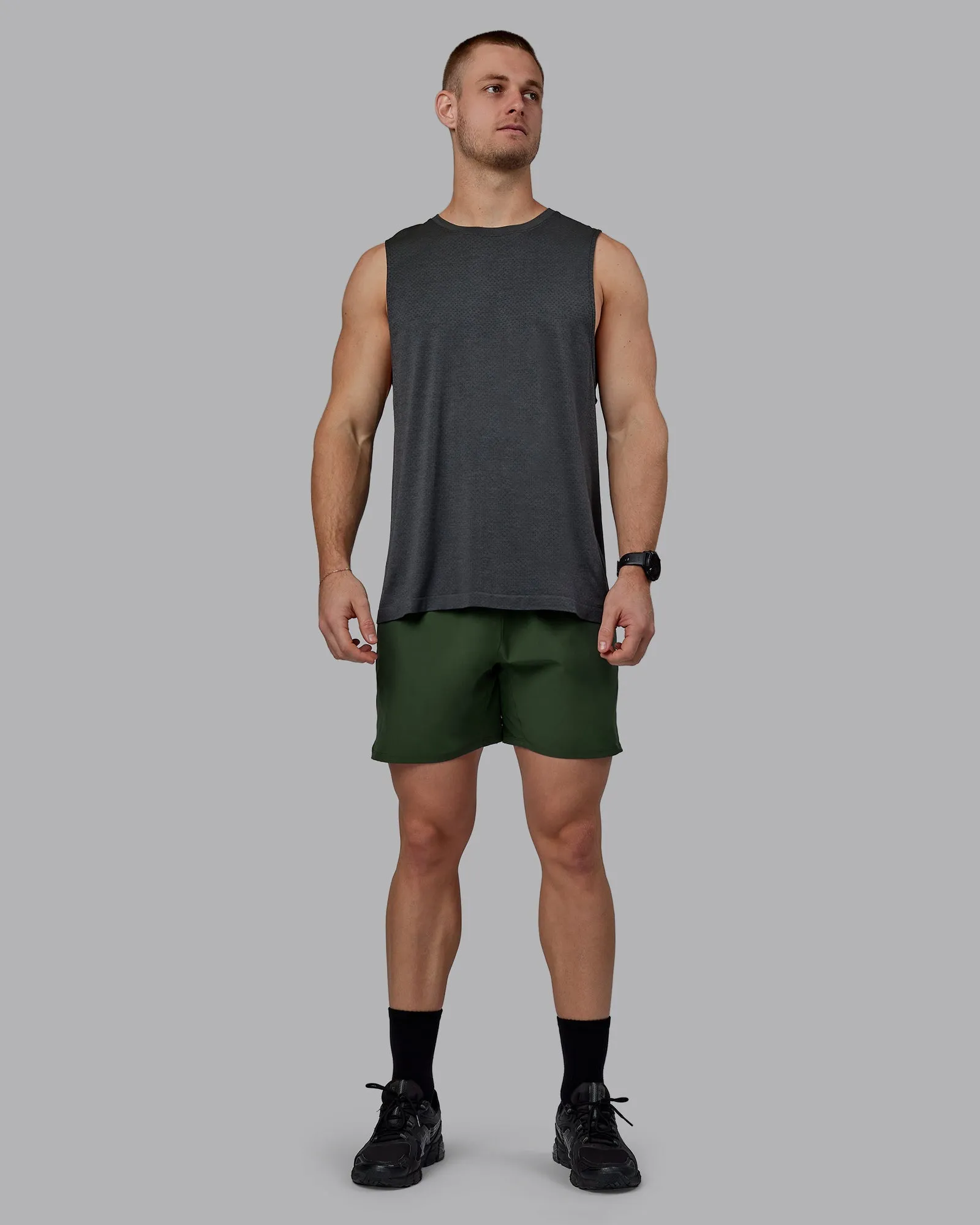 AeroFLX  Seamless Muscle Tank - Pirate Black Marl