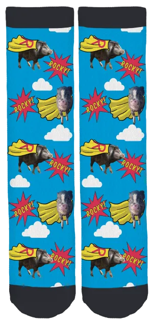 Ahimsa Acres & Rocky The Miracle Pig Crew Socks