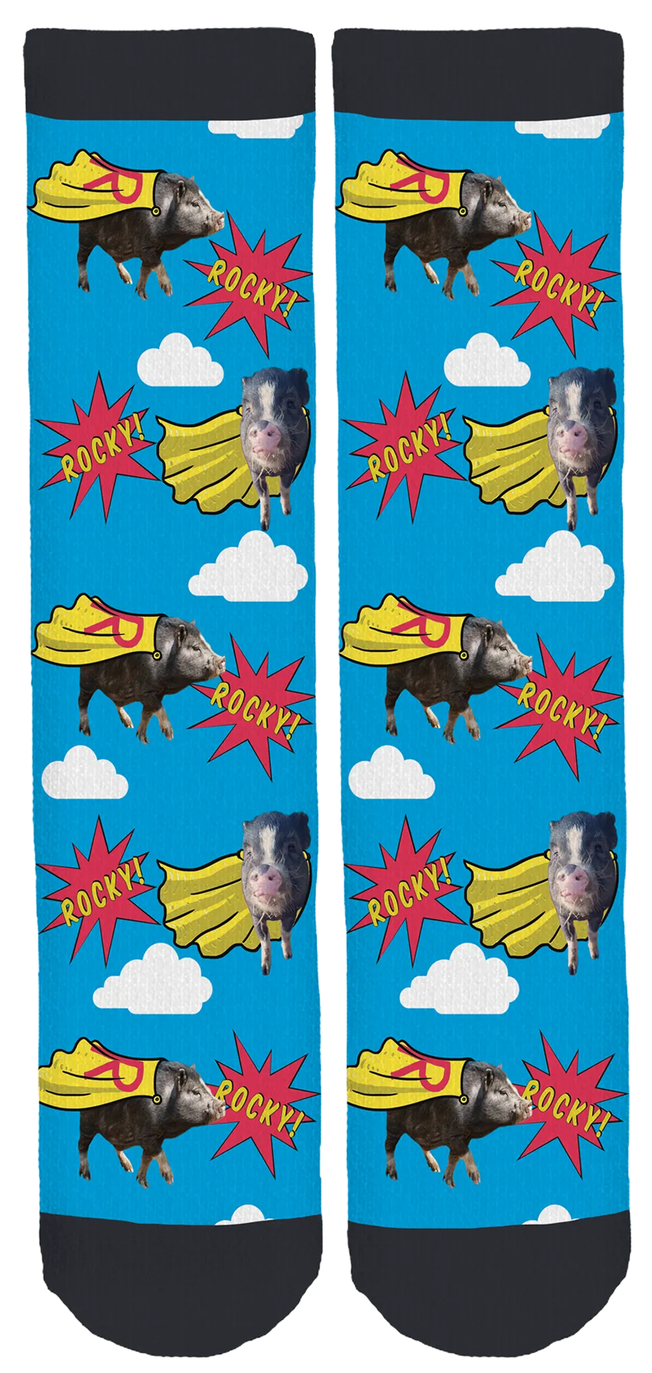 Ahimsa Acres & Rocky The Miracle Pig Crew Socks