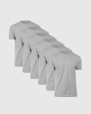 All Heather Gray Short Sleeve Crew Neck 6-Pack