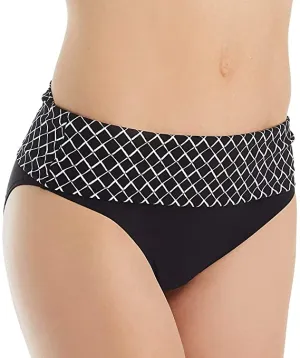 Anita 8838 Black Swim Bottom with Stripe Printed Band