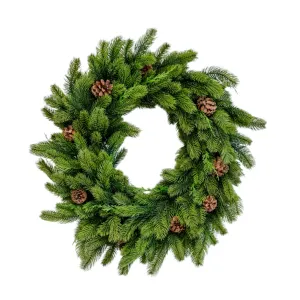 Artificial 28" Fresh Touch Hemlock Wreath