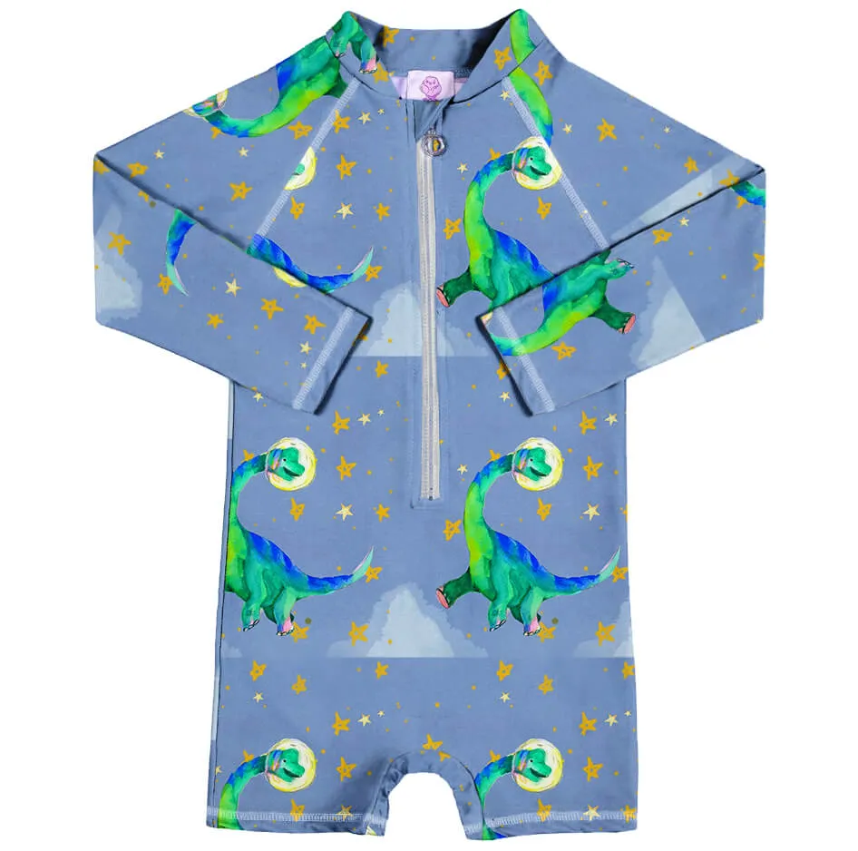 Astro Dinosaur Unisex Long Sleeve Zip Swimmers