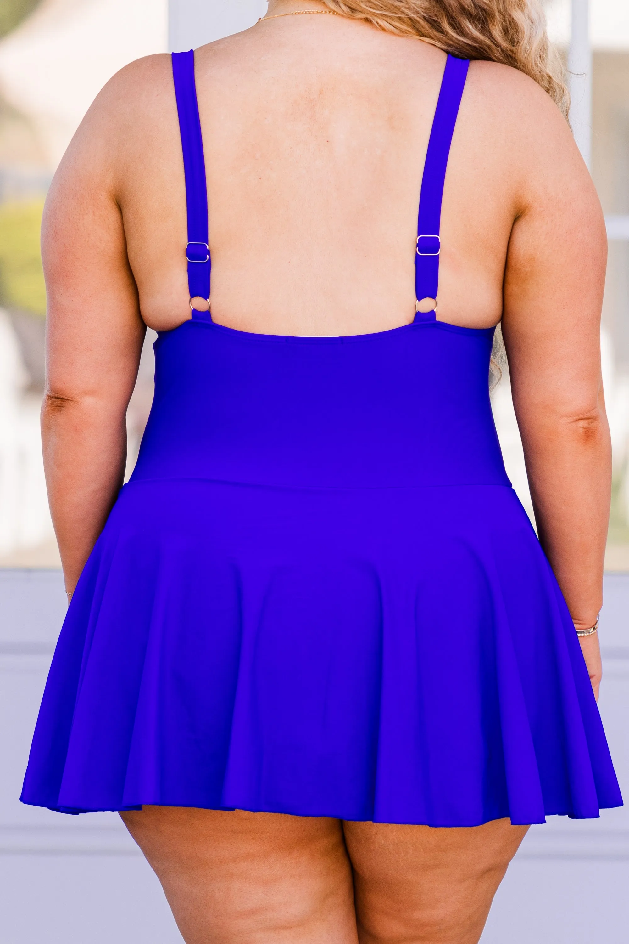 At The Pool Swim Dress, Royal Blue