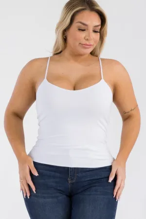 Basic Cami with Adjustable Spaghetti Straps (Plus Size)