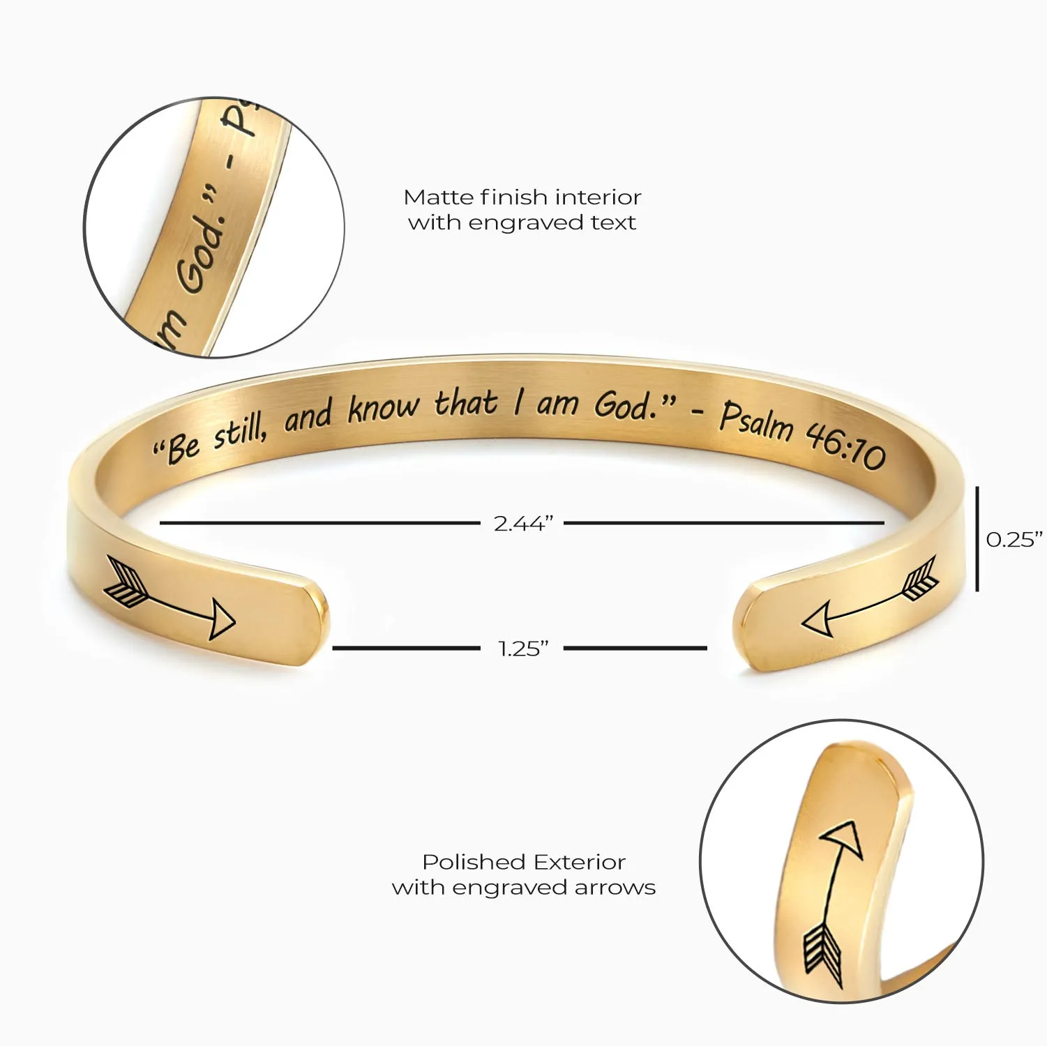 Be Still And Know that I Am God External Personalizable Cuff Bracelet