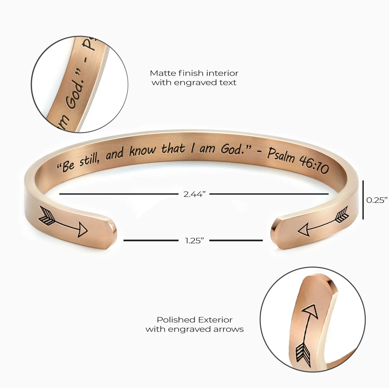 Be Still And Know that I Am God External Personalizable Cuff Bracelet