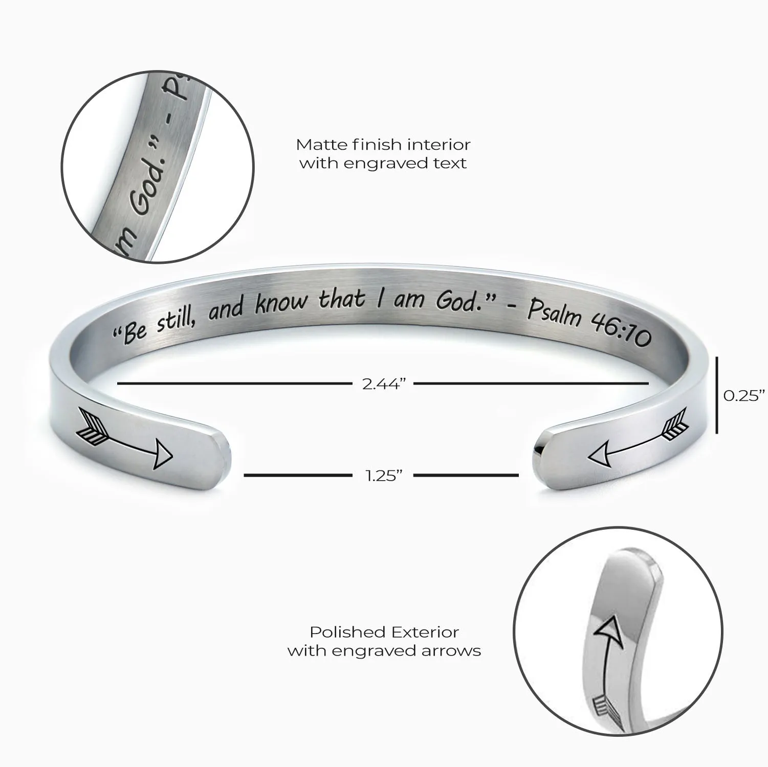 Be Still And Know that I Am God External Personalizable Cuff Bracelet