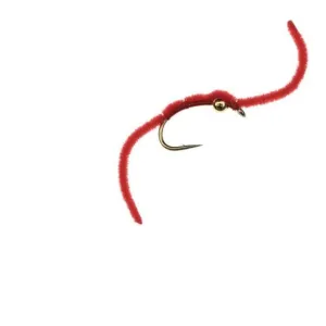 Bead Head San Juan Worm - Red - Size 12