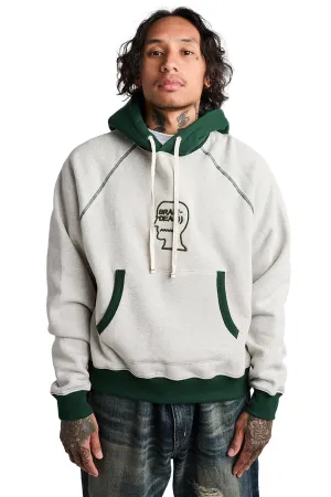 Brain Dead Fleece Logo Head Raglan Hoodie 'Oatmeal Green'