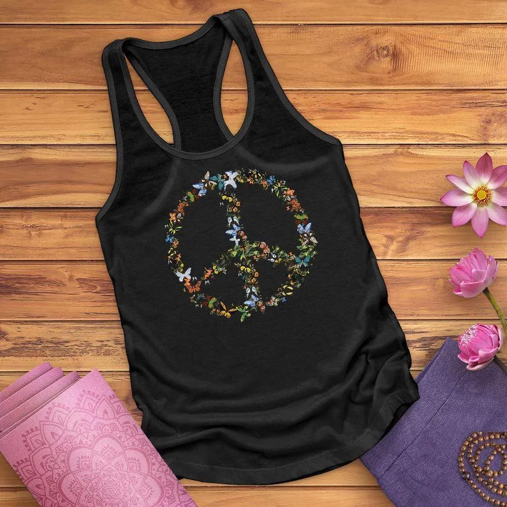 Butterfly Peace Sign Racerback Tank Top