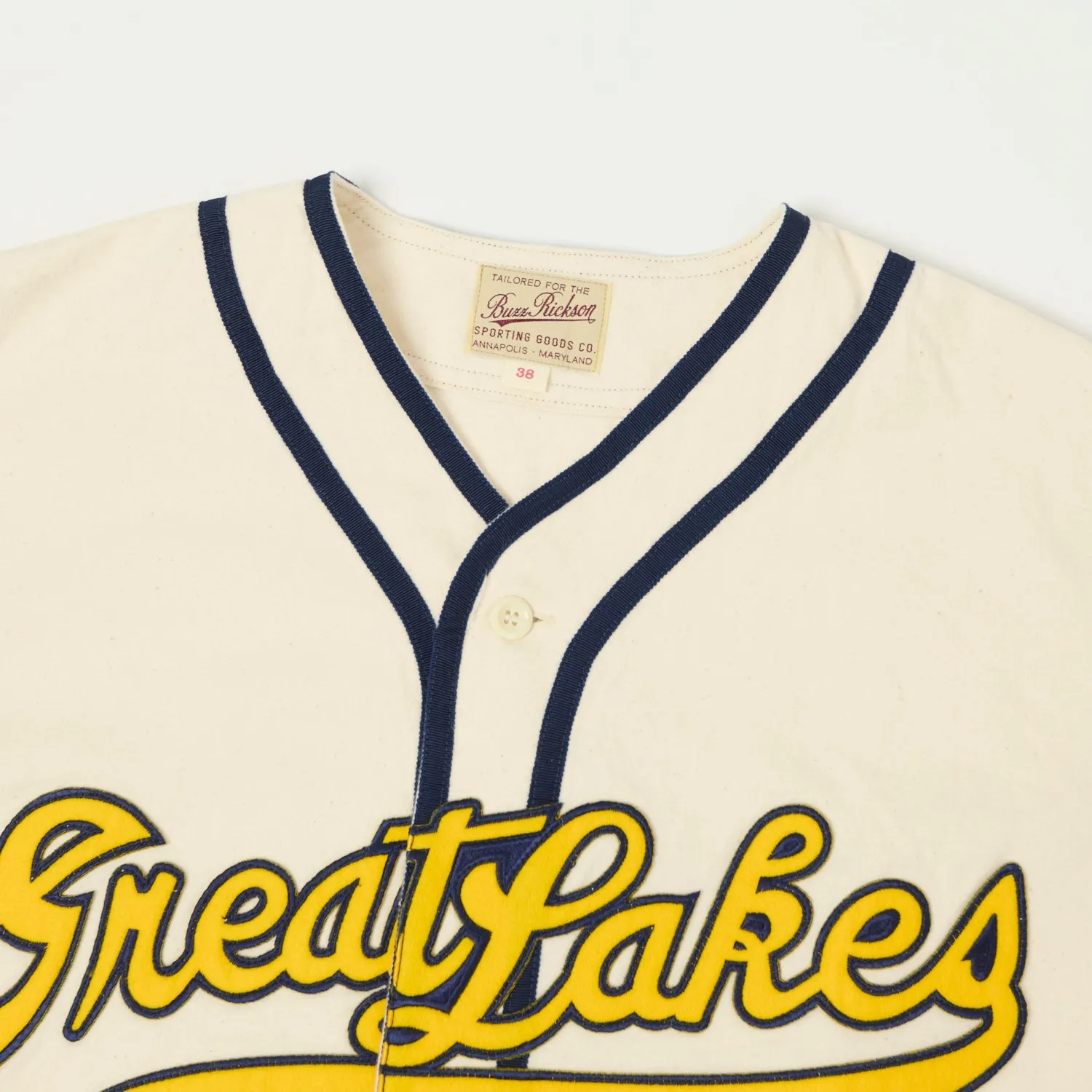 Buzz Rickson's 'Great Lakes' Baseball Shirt - White