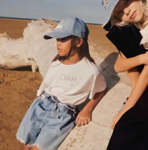 Chloé Off White Short Sleeve Logo Tee