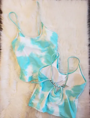 Coral Reef TIE DYE AQUA TOP - All Sales Final