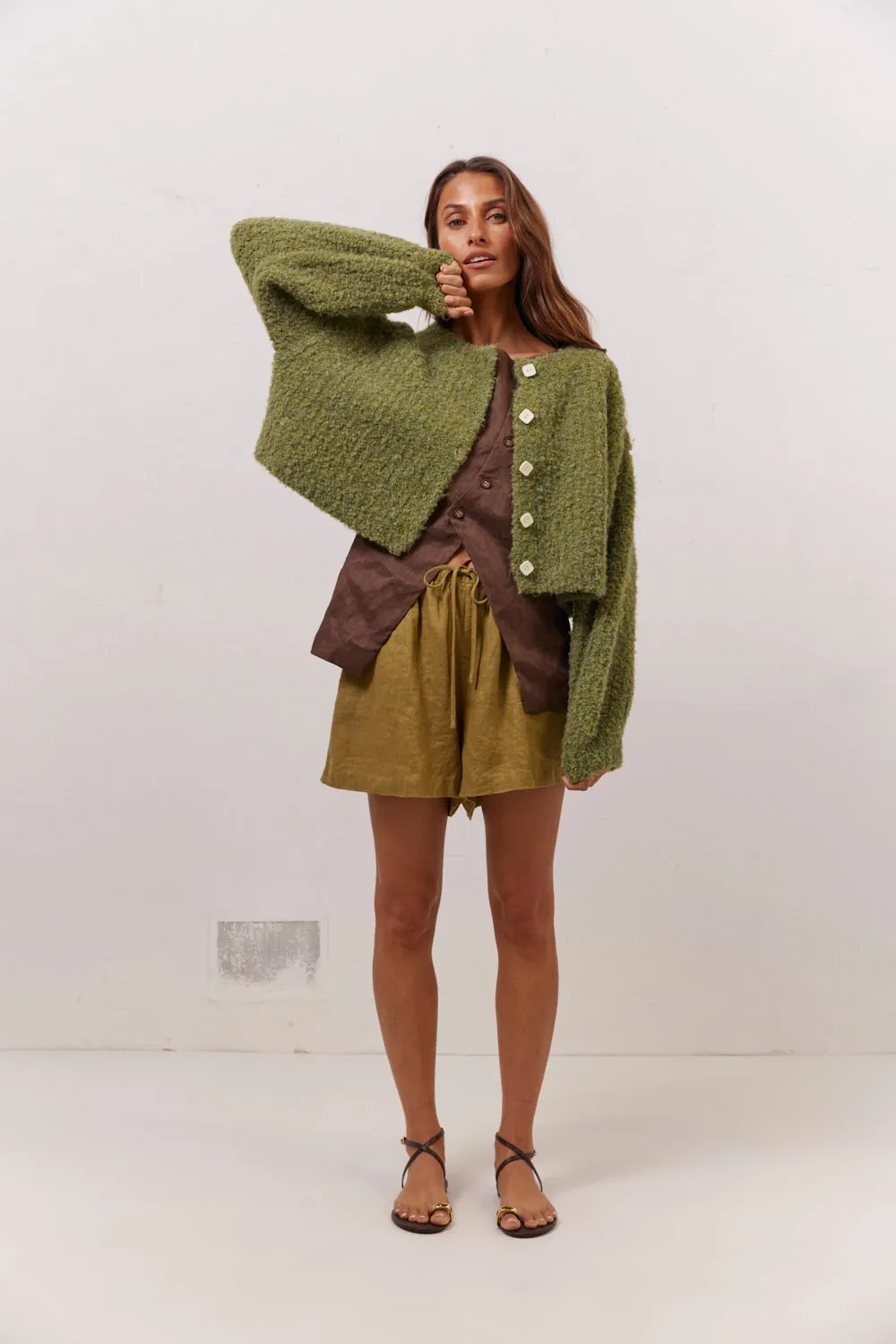 Elsie Knit Cardigan Green