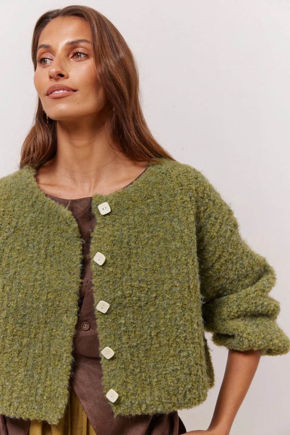 Elsie Knit Cardigan Green