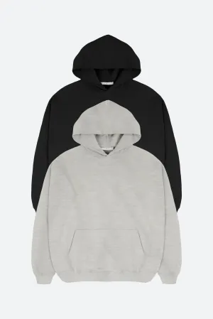 Every Day Hoodie 2 Pack - Black/Grey