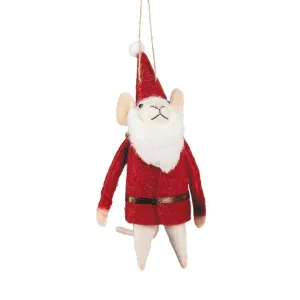 Felt Santa Mouse Ornament