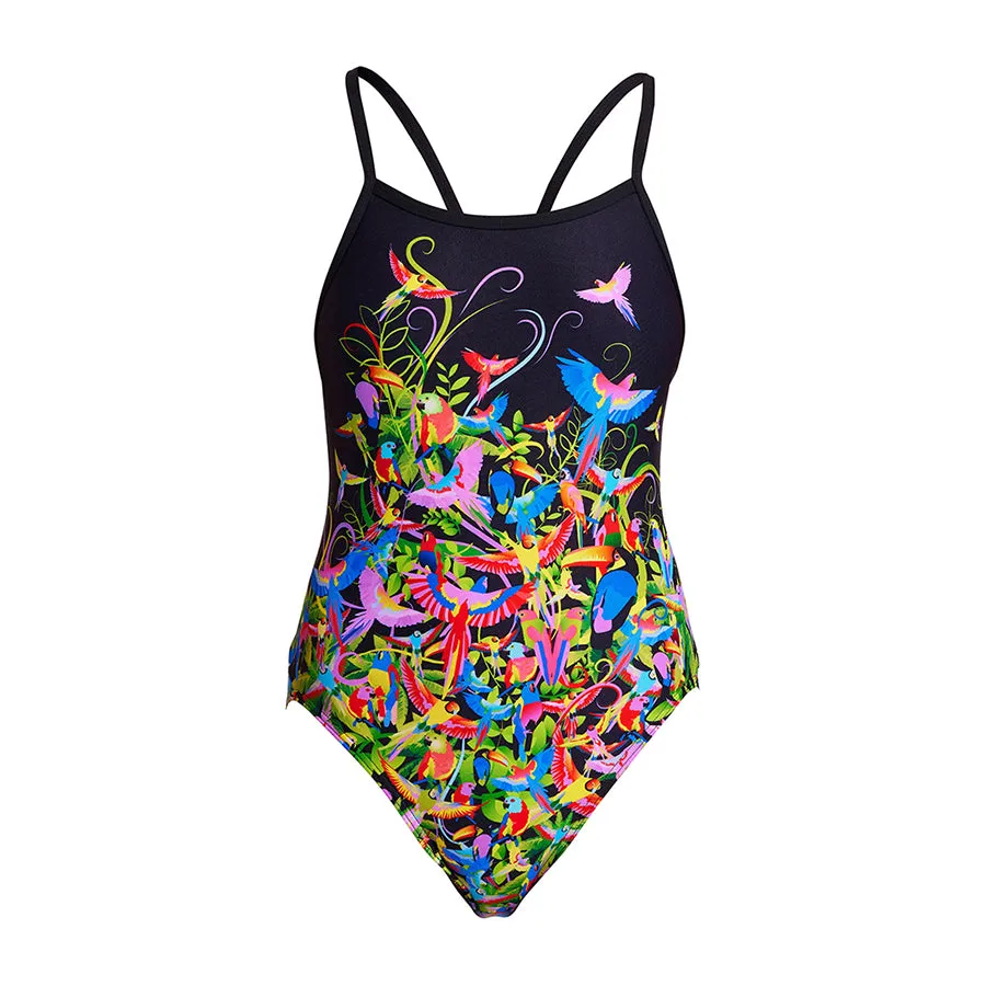 Funkita Girls Single Strap One Piece FS16G - Macaw Magic