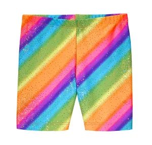 Girls Novelty Bike Shorts  | Rainbow Sparkle