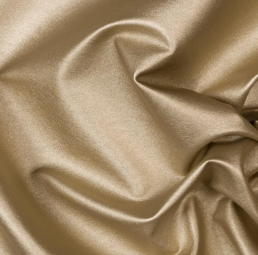 Gold Two Way Stretch Faux Leather Vinyl Fabric