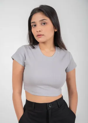 Grey — Sculpt Crop Top