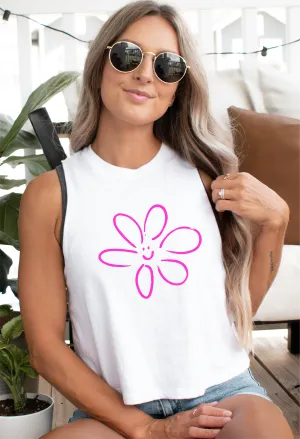 Happy Flower Cropped Tank