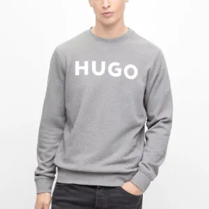 HO - Men 'Grey' HUGO Printed Crew Neck Terry Sweatshirt HO275