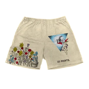 III Points Garden Fleece Cream Shorts