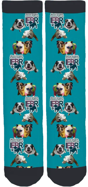 IL English Bulldog Rescue Crew Socks