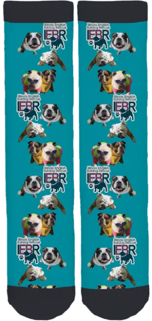 IL English Bulldog Rescue Crew Socks