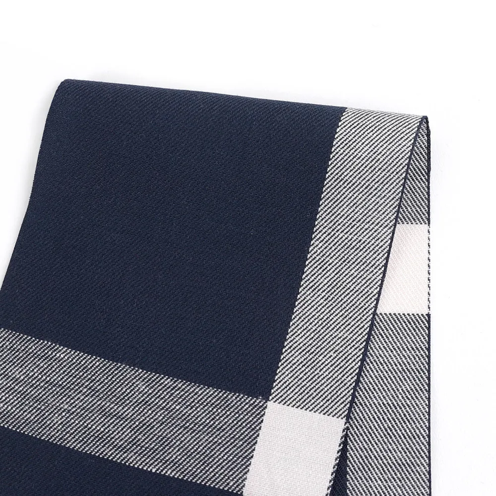 Jumbo Windowpane Check Cotton - Navy (pieces)