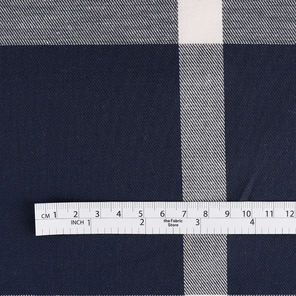 Jumbo Windowpane Check Cotton - Navy (pieces)