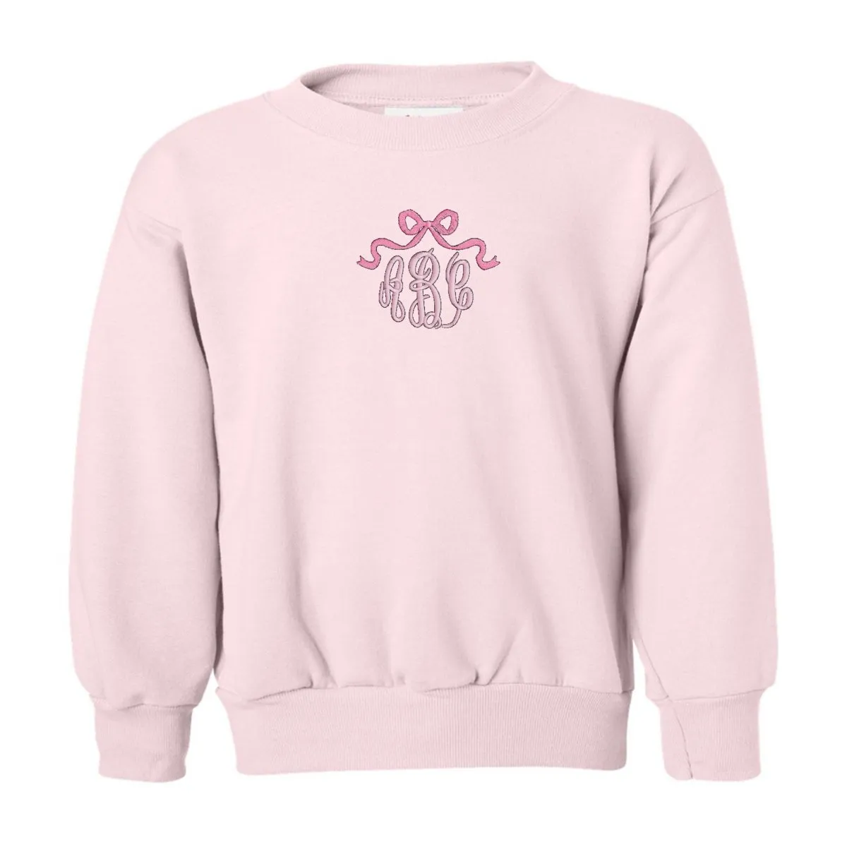 Kids Monogrammed 'Bow' Crewneck Sweatshirt