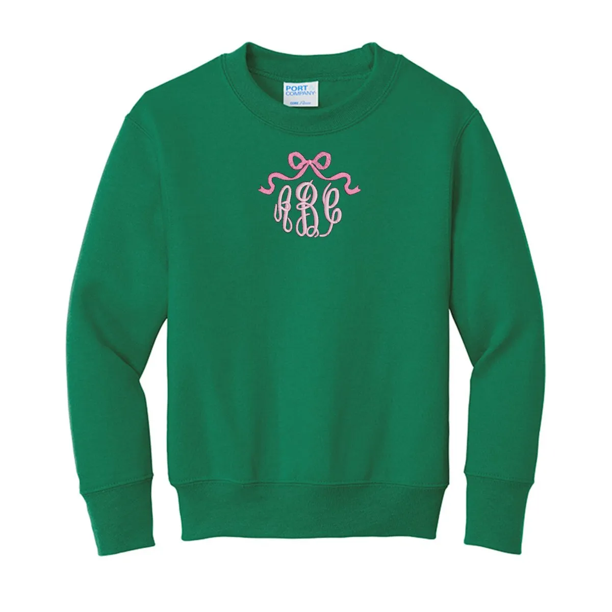 Kids Monogrammed 'Bow' Crewneck Sweatshirt