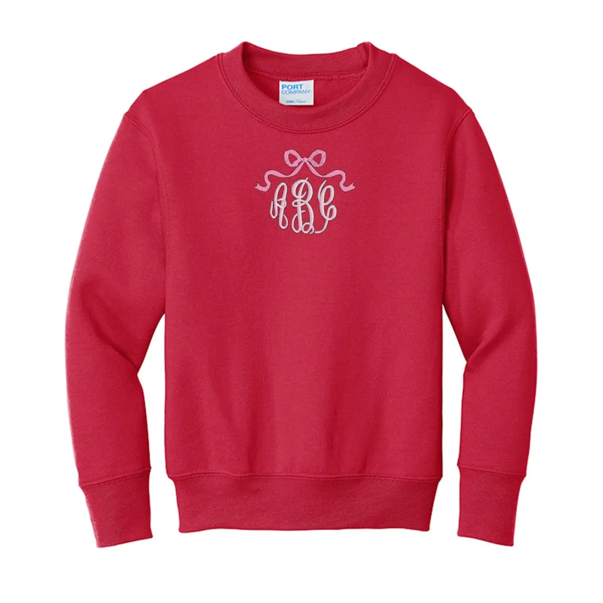 Kids Monogrammed 'Bow' Crewneck Sweatshirt