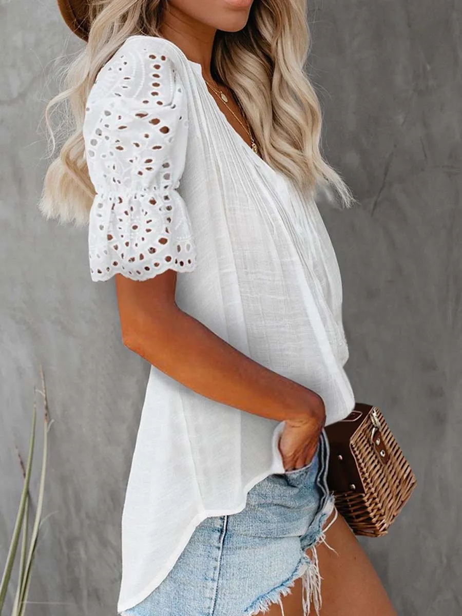 Lace Short-sleeved Top