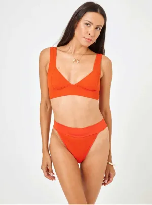 L*Space Women's Hailey Ribbed Swimsuit Top - Pimento Red