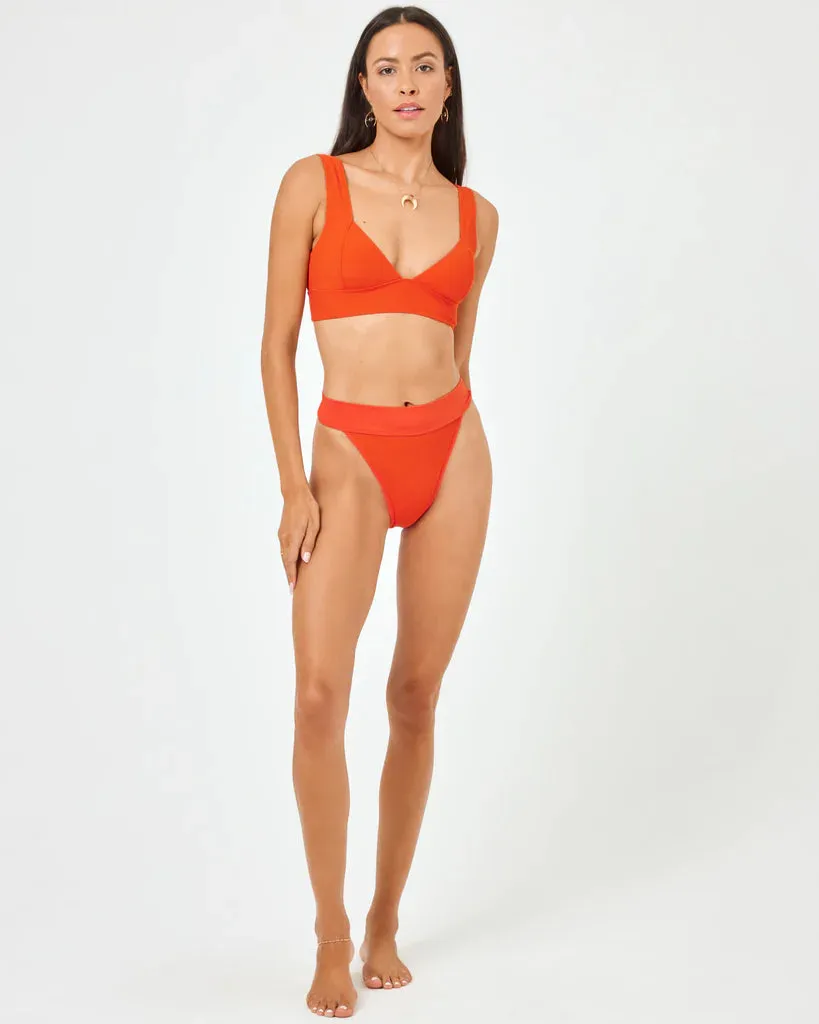 L*Space Women's Hailey Ribbed Swimsuit Top - Pimento Red