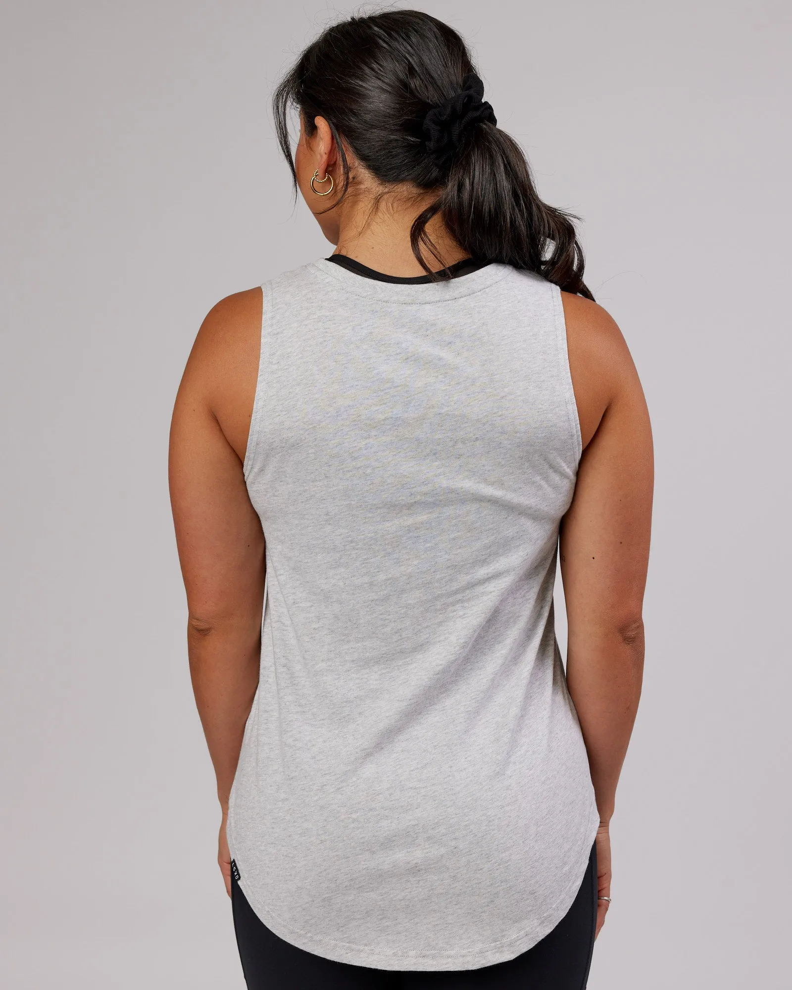 Luna Tank - Light Grey Marl-White