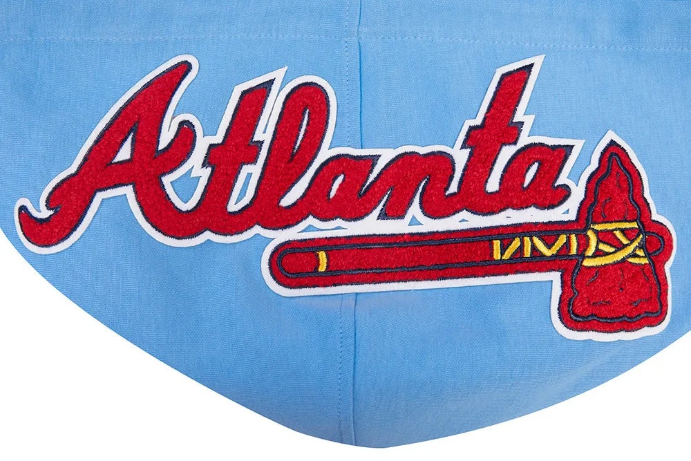 MLB ATLANTA BRAVES CLASSIC CHENILLE MEN'S PO HOODIE (UNIVERSITY BLUE)