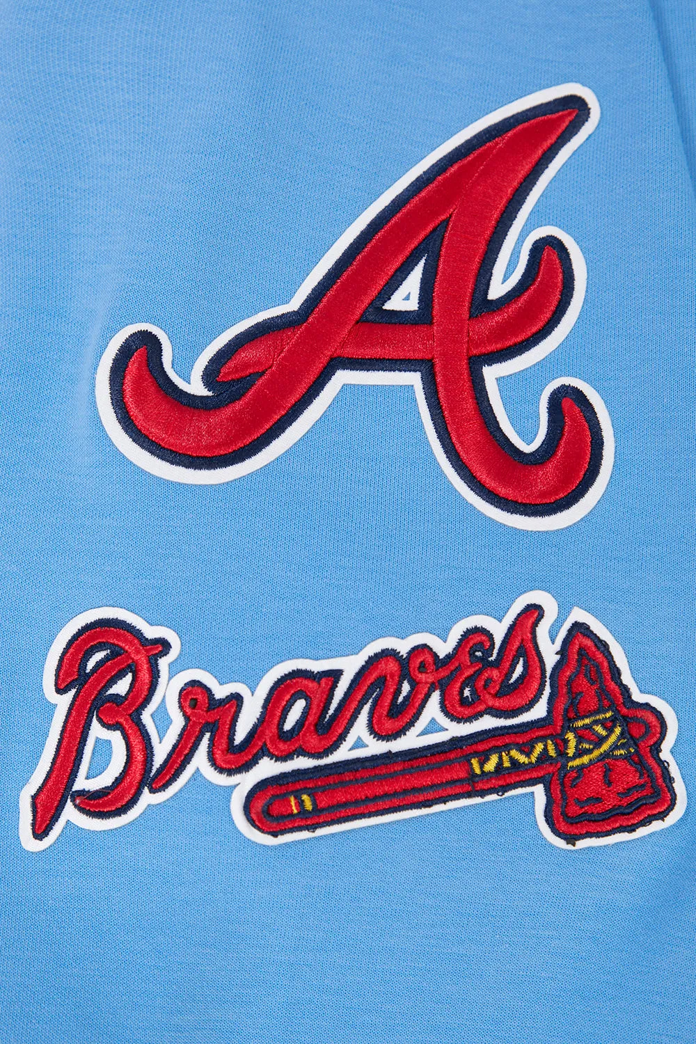 MLB ATLANTA BRAVES CLASSIC CHENILLE MEN'S PO HOODIE (UNIVERSITY BLUE)