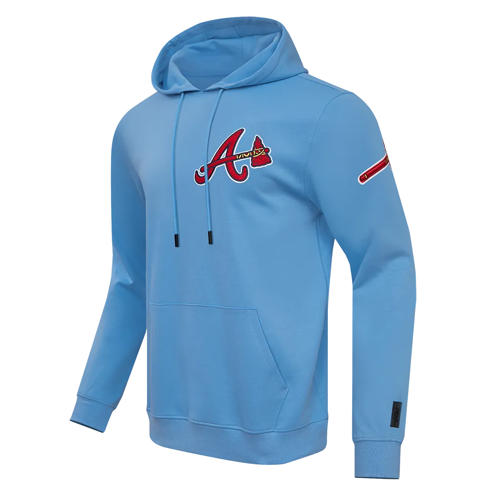 MLB ATLANTA BRAVES CLASSIC CHENILLE MEN'S PO HOODIE (UNIVERSITY BLUE)