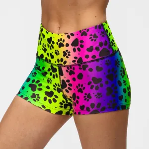 Pawfect Rainbow TikiBooty Shorts